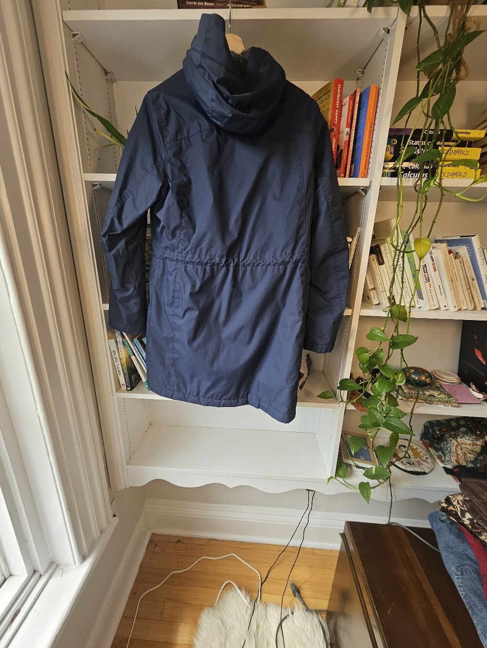 L.L.Bean Winter Warmer Parka Jacket Womens Blue Quilted Sherpa Lined Size Medium - Picture 6 of 10